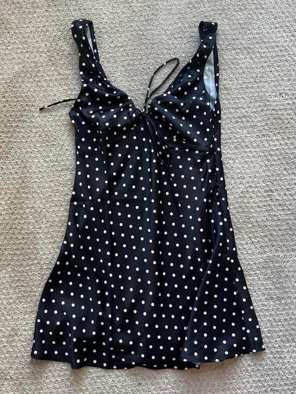 BRAND NEW WITH TAGS LUCY IN THE SKY SATIN POLKA DOT DRESS!!! size small